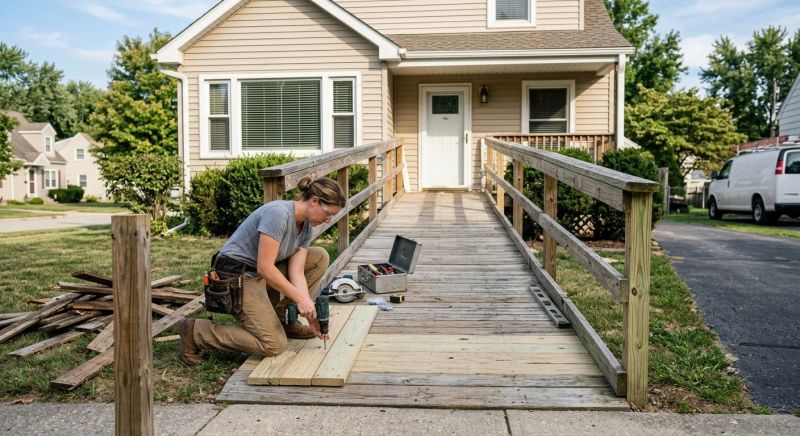 Entrance Ramp Installation in Conroe, TX